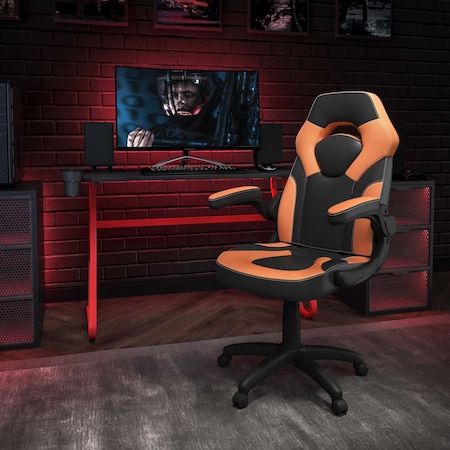 Flash Furniture Red Gaming Desk and Chair Set with Cup Holder BLN-X10RSG1030-OR-GG